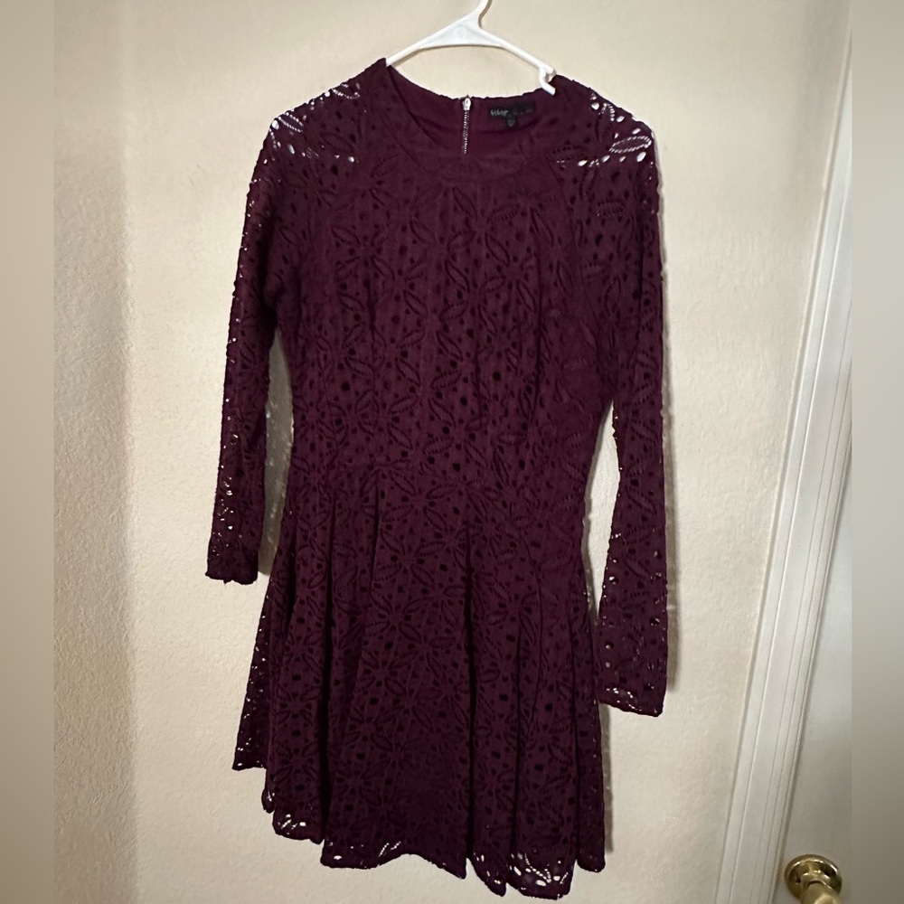 Plum lace A line dress